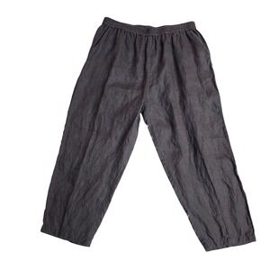 Linen‎ Pants Womens XL Elastic Waist Casual Lightweight Summer Trousers